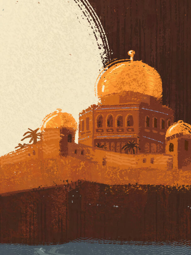 Almjarhad castle, Fragmented Fates cover cover. Art by Armd_39